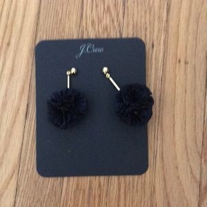 J. crew black Pom Pom earrings
